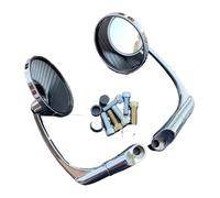 Motorcycle Rearview For Suzuki For Bobber For Chopper For Scooter For Cruiser Motorcycle Rearview Mirror 8mm 10mm Classic Rotatable Bar End Motorbike Mirrors Side(Round chrome)