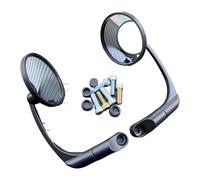 Motorcycle Rearview For Suzuki For Bobber For Chopper For Scooter For Cruiser Motorcycle Rearview Mirror 8mm 10mm Classic Rotatable Bar End Motorbike Mirrors Side(Round black)