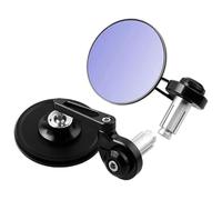 Motorcycle Rearview For T&riumph For Trident 660 Universal Motorcycle Rearview Mirrors Black Round Side Mirrors Side(Blue Glass)