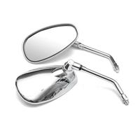 Motorcycle Rearview Mirror 1Pair Chrome Rearview Mirrors For Motorcycles Scooters ATVs with 10mm Standard Thread For Kawasaki For Vulcan For Suzuki Mirror Motorcycle