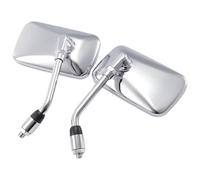 Motorcycle Rearview Mirror 1Pair Universal Rectangle Metal Rod ABS Shell Motorcycle Rearview Mirrors 10mm Chrome Retrovisor Motorbike Motorbike Mirrors