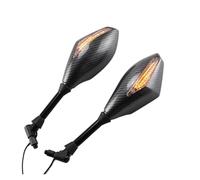 Motorcycle Rearview Mirror 2 X Lights Side Mirrors With Signal Indicator 10mm Universal Accessories Motorcycle Bar Mirrors(B)