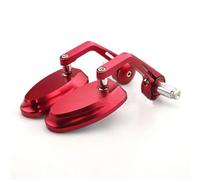 Motorcycle Rearview Mirror 7/8" 22MM Full CNC Motorcycle Handlebar Bar End Rearview Rear View Side Mirrors Blue Convex Glass MT07 MT09(Red)