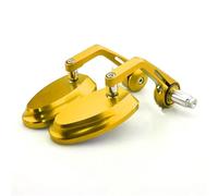 Motorcycle Rearview Mirror 7/8" 22MM Full CNC Motorcycle Handlebar Bar End Rearview Rear View Side Mirrors Blue Convex Glass MT07 MT09(Gold)