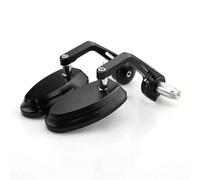 Motorcycle Rearview Mirror 7/8" 22MM Full CNC Motorcycle Handlebar Bar End Rearview Rear View Side Mirrors Blue Convex Glass MT07 MT09(Black)