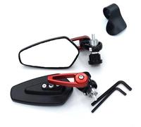 Motorcycle Rearview Mirror 7/8" 22mm Motorcycle Rearview Mirror HandleBar Ends Side Mirrors PCX125 PCX150 CBR125R CBR150R CB650F CBR650(Red,002)