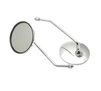 Motorcycle Rearview Mirror A Pair Chrome Motorcycle Scooter Mirrors Universal Motorbike Rear View Mirror 8mm Thread Round Oval Convex Mirrors