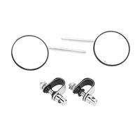 Motorcycle Rearview Mirror, Adjustable Handlebar Bracket, 360° Rotation Side View Mirror for Retro Motorbikes, White Clear Glass Lens with Aluminum Alloy Frame, Universal Fit for R