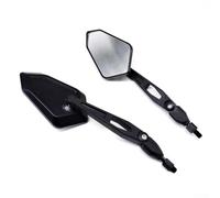 Motorcycle Rearview Mirror, Adjustable Rectangular Side Mirror with Wide View for Most Motorcycles, Electric Bikes and Scooters, Black