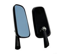 Motorcycle Rearview Mirror Assembly with Blue Glass and Aluminum Alloy Frame for Fit on Scooters Electric Bikes Mopeds(BLACK)