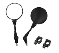 Motorcycle Rearview Mirror Bicycle Rearview Mirror 7/8" 22mm Universal Handlebar Mirror M10 Aluminum Black Round Handlebar Side Mirror,1 Pair, Foldable，Rotation Angle Reaches 360 Degrees