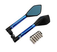 Motorcycle Rearview Mirror CNC ALUMINUM Custom New Motorcycle Rearview Side Mirrors 8mm 10mm For KAWASAKI Z750 For NINJA250(Blue)