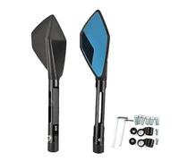 Motorcycle Rearview Mirror CNC Aluminum Motorcycle Handlebar Rear View Mirrors Blue Anti Glare Mirror FZ25 FZ 25(001)