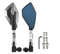 Motorcycle Rearview Mirror CNC Aluminum Motorcycle Handlebar Rear View Mirrors Blue Anti-glare Mirror FZ1 FZ8 For Fazer FZ1N FZ6 N/S/R XJ6/Diversion(012)