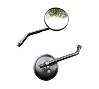 Motorcycle Rearview Mirror For Cafe For Racer Rearview Mirrors Motorcycle Rearview Side Mirror With 10mm Screws Universal Round Retro Modified Motorbike Motorcycle Mirrors(Black)