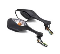 Motorcycle Rearview Mirror For CBR1000RR 2008-2016 A Pair Of Motorcycle Rear View Side Mirrors With LED Turn Signal Light Motorbike Bar End Mirrors(Clear-fold)