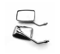 Motorcycle Rearview Mirror For Magna For Rebel For Shadow Pair 10MM Motorcycle Rear View Mirrors Thread Black Rectangle Rearview Side Mirrors(Silver)