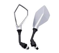 Motorcycle Rearview Mirror For Universal Motorcycle Rearview Mirrors Wide Angle Adjustable Bicycle Bike Handlebar Side Flexible Rear View Mirror(Silver)