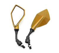 Motorcycle Rearview Mirror For Universal Motorcycle Rearview Mirrors Wide Angle Adjustable Bicycle Bike Handlebar Side Flexible Rear View Mirror(Gold)