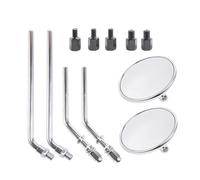 Motorcycle Rearview Mirror For Victory 4" Round Retro Motorcycle Rearview Side Mirrors 8mm 10mm Motorbike Side Mirrors(SILVER)