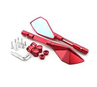 Motorcycle rearview mirror mirrors For K&AWASAKI Z900 Z900RS For NINJA 250 Motorcycle CNC Aluminum Rear View Mirrors Blue Glass Side Convex Mirror Green Black Gold Red(Red)