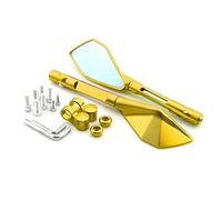 Motorcycle rearview mirror mirrors For K&AWASAKI Z900 Z900RS For NINJA 250 Motorcycle CNC Aluminum Rear View Mirrors Blue Glass Side Convex Mirror Green Black Gold Red(Gold)