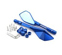 Motorcycle rearview mirror mirrors For K&AWASAKI Z900 Z900RS For NINJA 250 Motorcycle CNC Aluminum Rear View Mirrors Blue Glass Side Convex Mirror Green Black Gold Red(Blue)