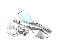 Motorcycle rearview mirror mirrors For K&AWASAKI Z900 Z900RS For NINJA 250 Motorcycle CNC Aluminum Rear View Mirrors Blue Glass Side Convex Mirror Green Black Gold Red(Silver)
