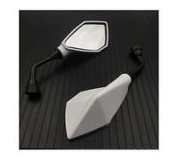 Motorcycle Rearview Mirror Motorbike Handlebar Mirror 2Pcs/Pair Motorcycle Rearview Scooter Mirrors Rear Side Convex 10mm Accessories Motorbike Mirrors(White)
