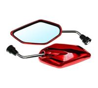 Motorcycle Rearview Mirror Motorbike Handlebar Mirror Adjustable Parts Accessories Handle Bar End Mirrors Motorcycle Rearview Reflector Side Motorbike Mirrors(Red)