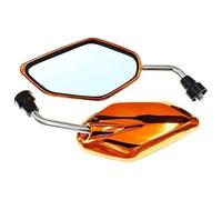 Motorcycle Rearview Mirror Motorbike Handlebar Mirror Adjustable Parts Accessories Handle Bar End Mirrors Motorcycle Rearview Reflector Side Motorbike Mirrors(Orange)