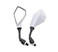 Motorcycle rearview mirror Motorcycle Mirrors Universal 10MM Motorcycle Rearview Mirrors Scooter E-Bike ATV Dirt Bike Rear View Mirrors HD Side(White)