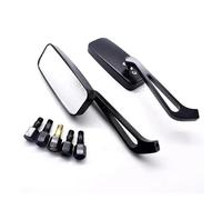Motorcycle Rearview Mirror Universal 8mm/10mm Side Mirror Accessories Motorcycle Handlebar Rear View Mirrors Rectangle Black Square Smoke Blue Glass Motorbike Side Mirrors(Transparent lens)