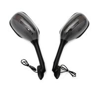 Motorcycle Rearview Mirror Universal Motorcycle Rearview Mirrors With LED Turn Signals Lights Motorbike Side Mirrors(Lattice)
