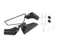 Motorcycle Rearview Mirror with White Glass Anti-Glare Lens, Adjustable Aluminum Alloy Mirror Assembly for Most Motorcycles and Elec