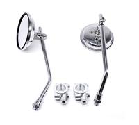 Motorcycle Rearview Mirroring, Easy Tool Less, Silver ROUND | Broad View for Safe Commuting with Mount and Wide Angled Coverage, Suitable for Commuters Riding