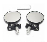 Motorcycle Rearview Mirrors 1 Pair for 7/8 Inch Handlebars Spherical Glass Mirrors with Aluminum Cover Adjustable Multi Link Rotation for Road Safety