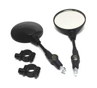 Motorcycle Rearview Mirrors 1 Pair Universal Rearview Mirror Motorcycle Scooter Aluminum Alloy Handlebar Collapsible Round Shape Rearview Side Mirror Base Motorcycle Side Rearview Mirror