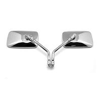 Motorcycle Rearview Mirrors 10mm Rectangle Metal Motorcycle Rearview Side Mirrors Chrome Universal Accessories