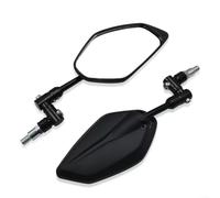 Motorcycle Rearview Mirrors 10mm Thread Leaf Design ABS Aluminum Alloy 360 Rotatable Side View Mirror Set Black Silver for Cruiser Chopper Sport Bike(Black)