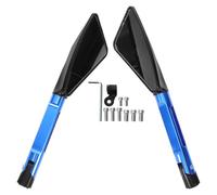 Motorcycle Rearview Mirrors 8mm Blue Plastic Metal Handlebar | Easy Installation, Distortion Free View, Sturdy Build, for Motorcycle and Scooter Modification Projects