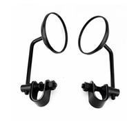 Motorcycle Rearview Mirrors Motorcycle Handlebar Rear View Mirrors Round Convex Clip-On 22-25mm Retro Mirror Motorbike Rear View(Black)