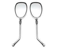 Motorcycle Rearview Mirrors Motorcycle Rotatable Chrome Oval Side Mirrors 10mm M10 Thread Scooter Rear View Mirrors Motorbike Rearview Mirror Upgrade Accessories