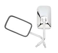 Motorcycle Rearview Mirrors Pair Universal Rectangle Motorcycle Rearview Mirrors 10mm Chrome Retrovisor Moto Mirror Moto Motorbike Scooter E-Bike