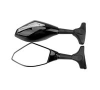 Motorcycle Rearview Mirrors Universal Motorcycle Turn Signal Mirrors A Pair Turn Indicators Integrated Side Mirrors Rearview Mirror Motorbike Side Wing Mirror(Black)