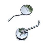 Motorcycle Rearview Mirrors - Universal Round Chrome Side Mirror with 10mm Screws for Cafe Racer and Modified Motorbikes
