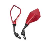 Motorcycle Rearview Mirrors Wide Angle Adjustable Bicycle Handlebar Side Flexible Rear View Mirror 10mm 2pcs(Red)