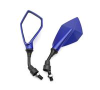 Motorcycle Rearview Mirrors Wide Angle Adjustable Bicycle Handlebar Side Flexible Rear View Mirror 10mm 2pcs(Blue)