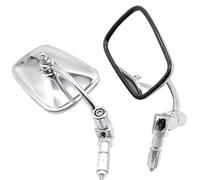 Motorcycle Rearview Motorcycle Mirrors Handlebar Bar End Square Rearview Side Mirror Square Mirror Silver Shiny Motorbike Mirror