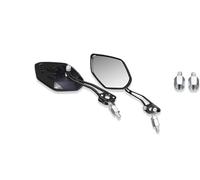 Motorcycle Rearview Side 1Pair Universal Motocycle Rear View Adjustable Side Mirrors For Handlebars Aluminum Flame Pattern With 8mm/10mm Screws Motorcycle Mirror(Black)